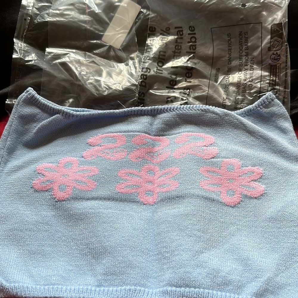 Baby Blue 222 Knitted Tube Top - Picture 9 of 16